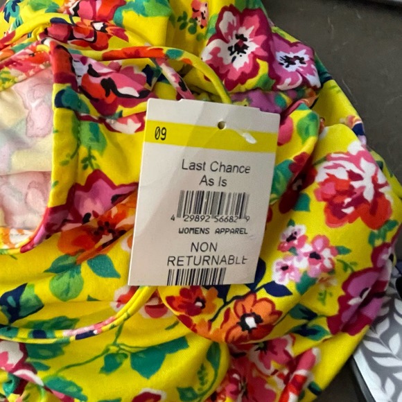 19 Cooper Yellow Floral Ruched Front Slit Midi Dress NWT Size Medium - Picture 9 of 10